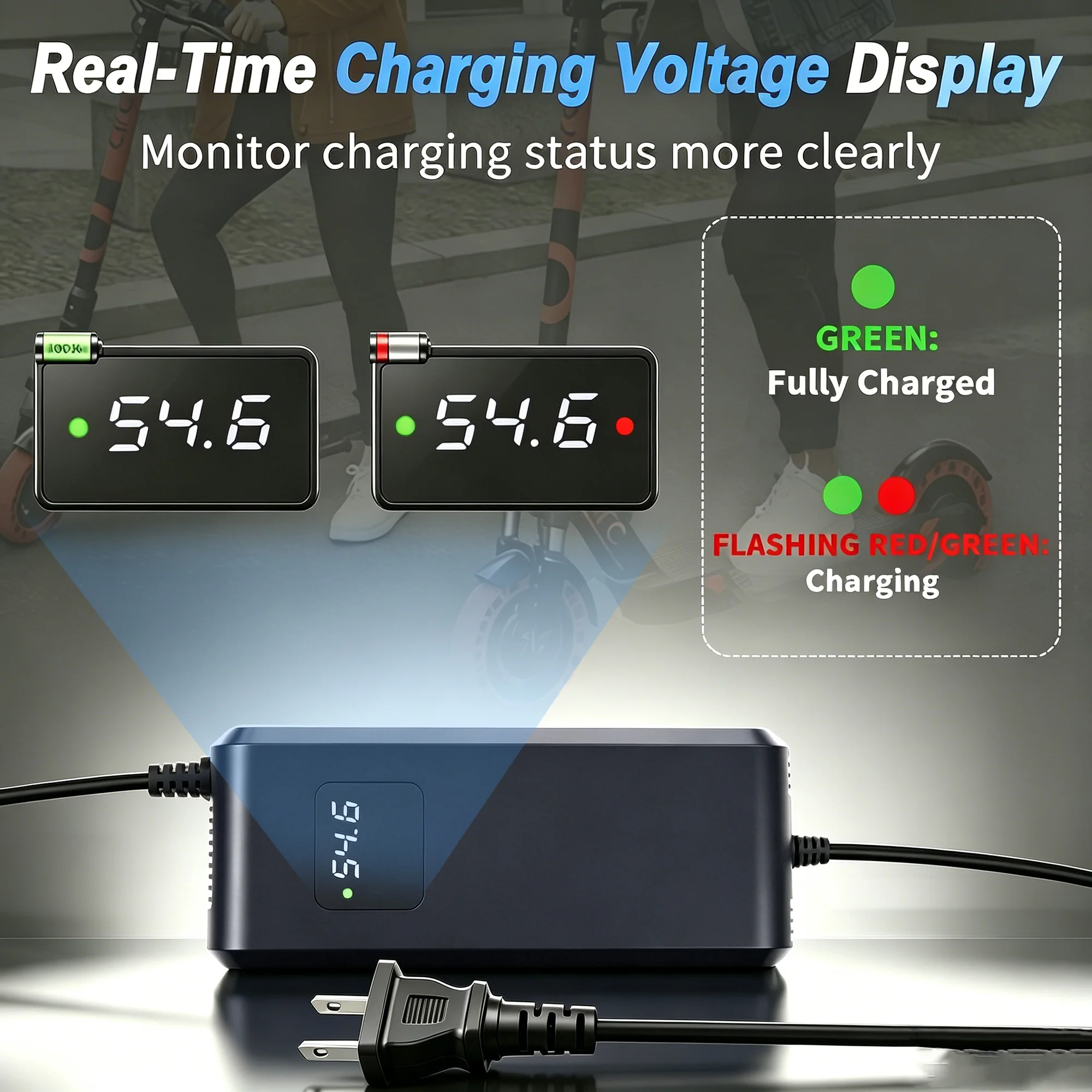 Electric Scooter Charger 54.6V 4A for 48V(13S) Lithium Battery (view 3)