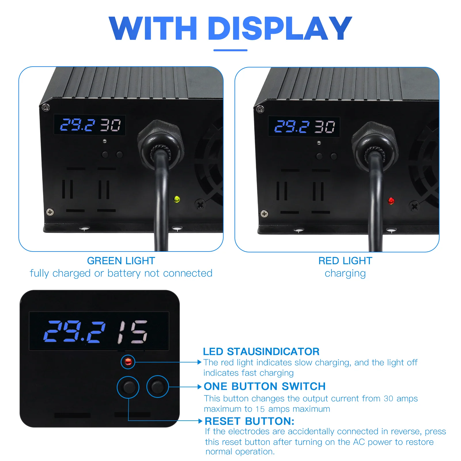 29.2V 30A LiFePO4 Battery Charger (view 2)