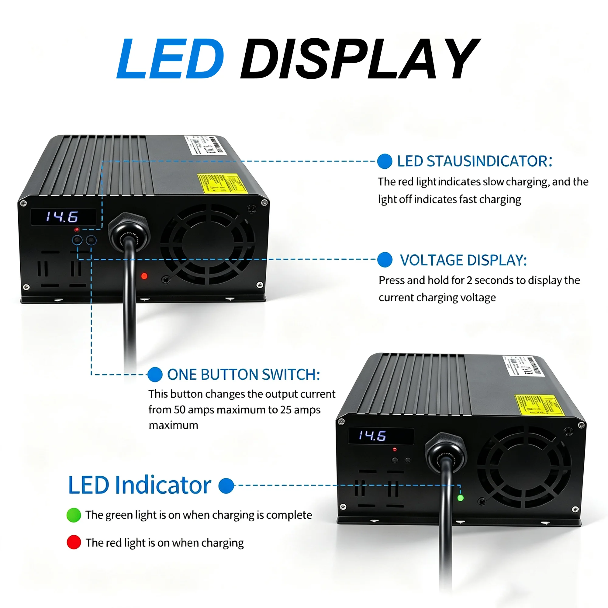 14.6V 50A LiFePO4 Battery Charger (view 3)