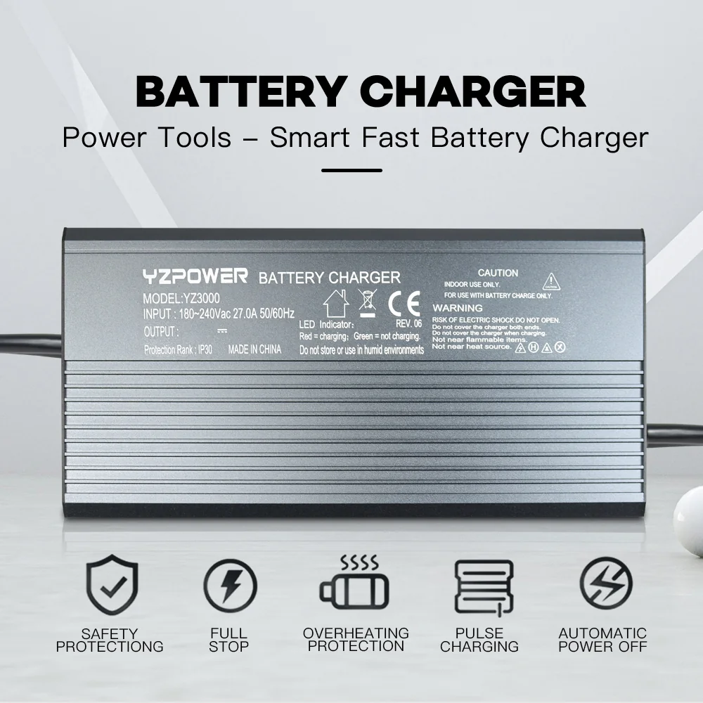 YZPOWER 180A High-Capacity 12V Battery Charger for Camping