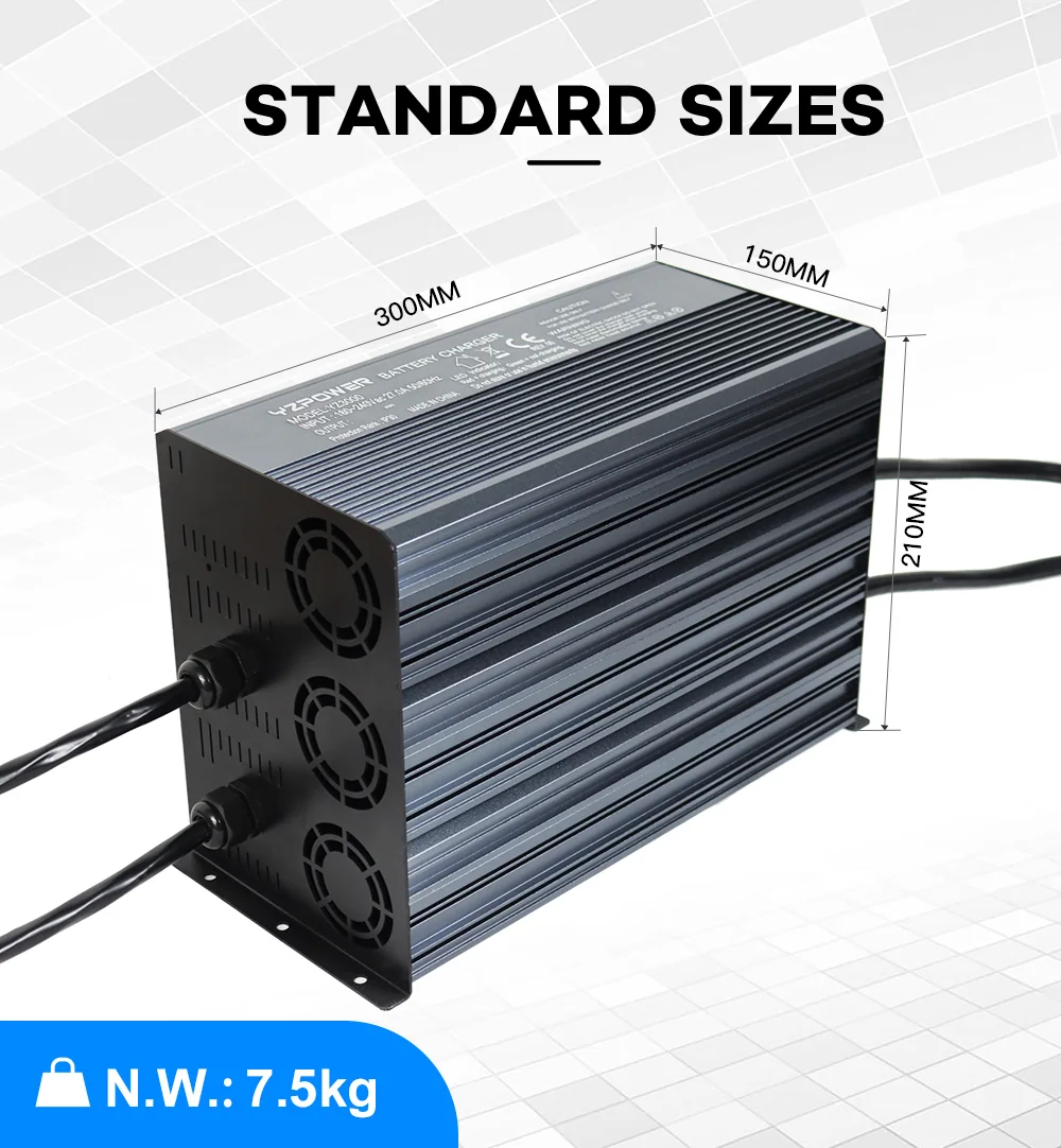 YZPOWER 180A High-Capacity 12V Battery Charger for Camping (view 3)