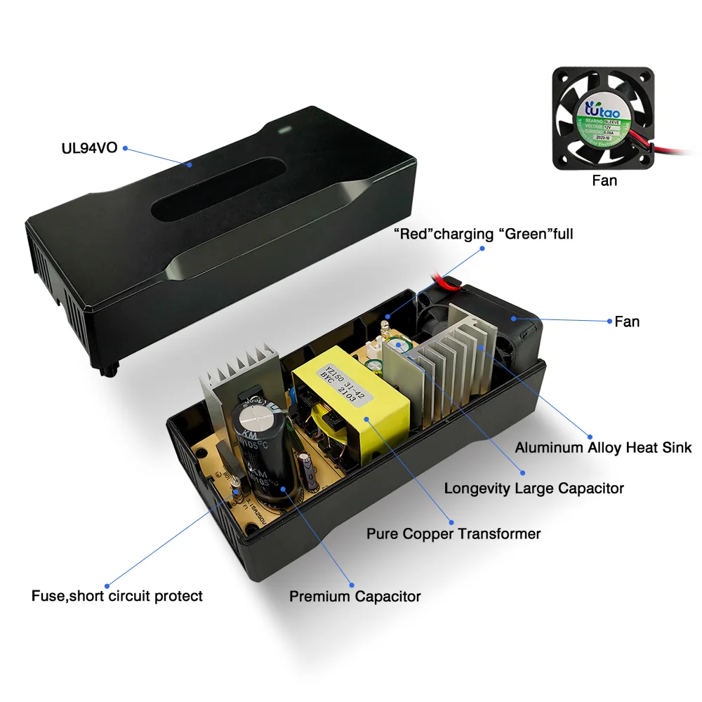 12V Lithium Lead Acid LiFePO4 12.6V 14.6V 8A Battery Charger (view 2)