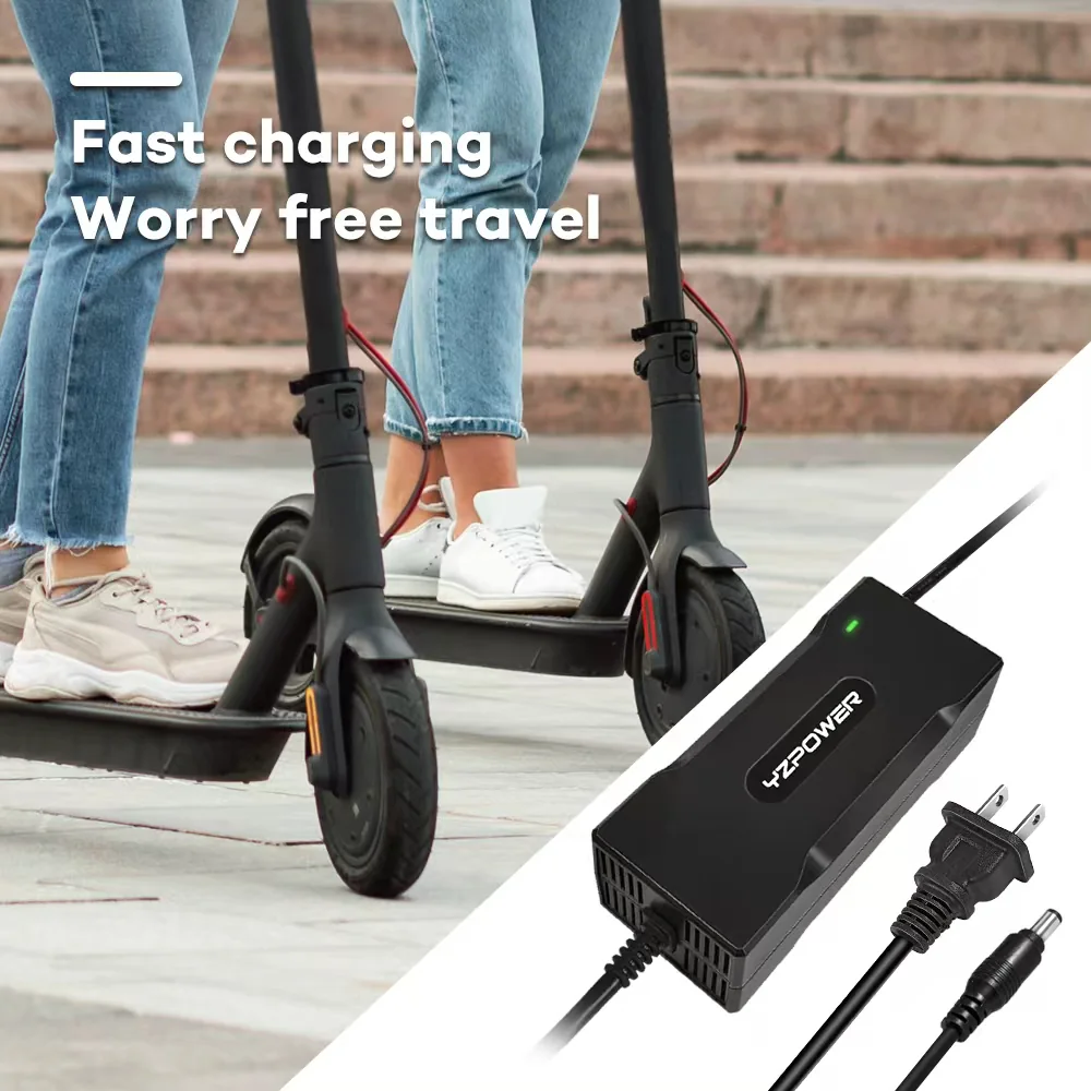 Universal 42V 2A Smart Battery Charger for 36V Electric Scooter & E-Bike, Fast Charging Power Supply with Multi-Plugs (DC/GX16/XLR)